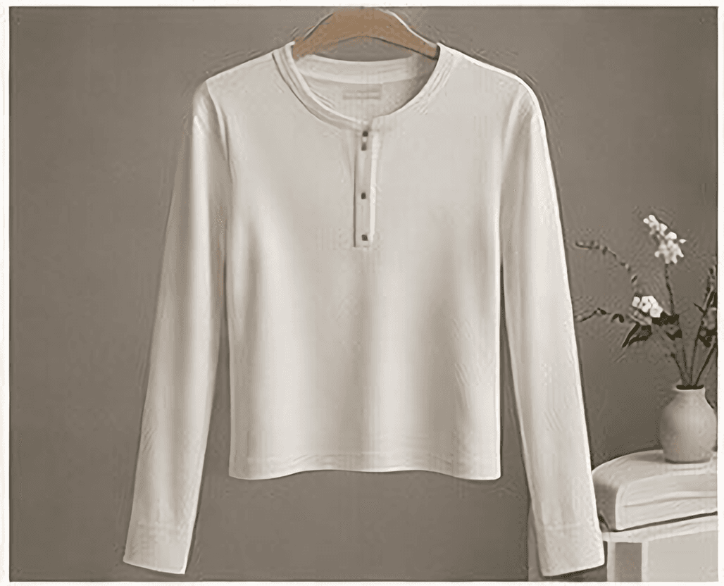 ヘンリーネックトップス（アイボリー）