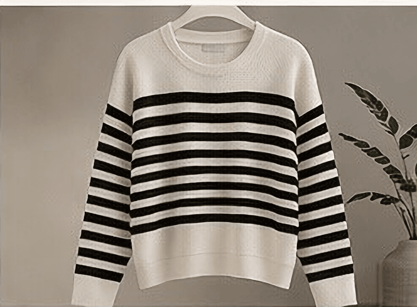 ボーダーニット（アイボリー×ブラック）