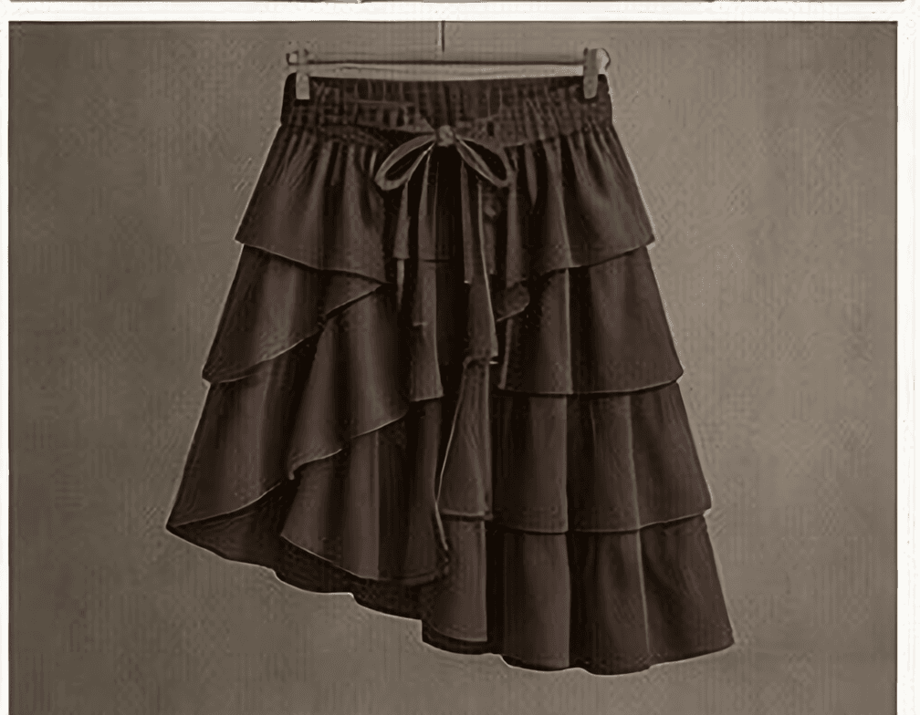 ティアードフリルスカート（ブラウン）