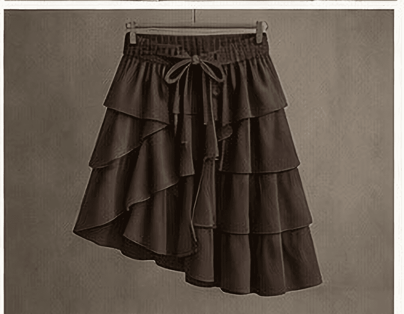 ティアードフリルスカート（ブラウン）